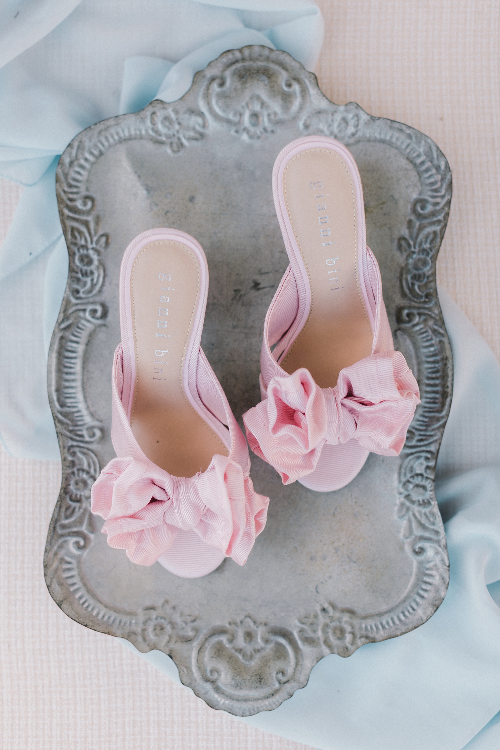 Pink wedding shoes for bride