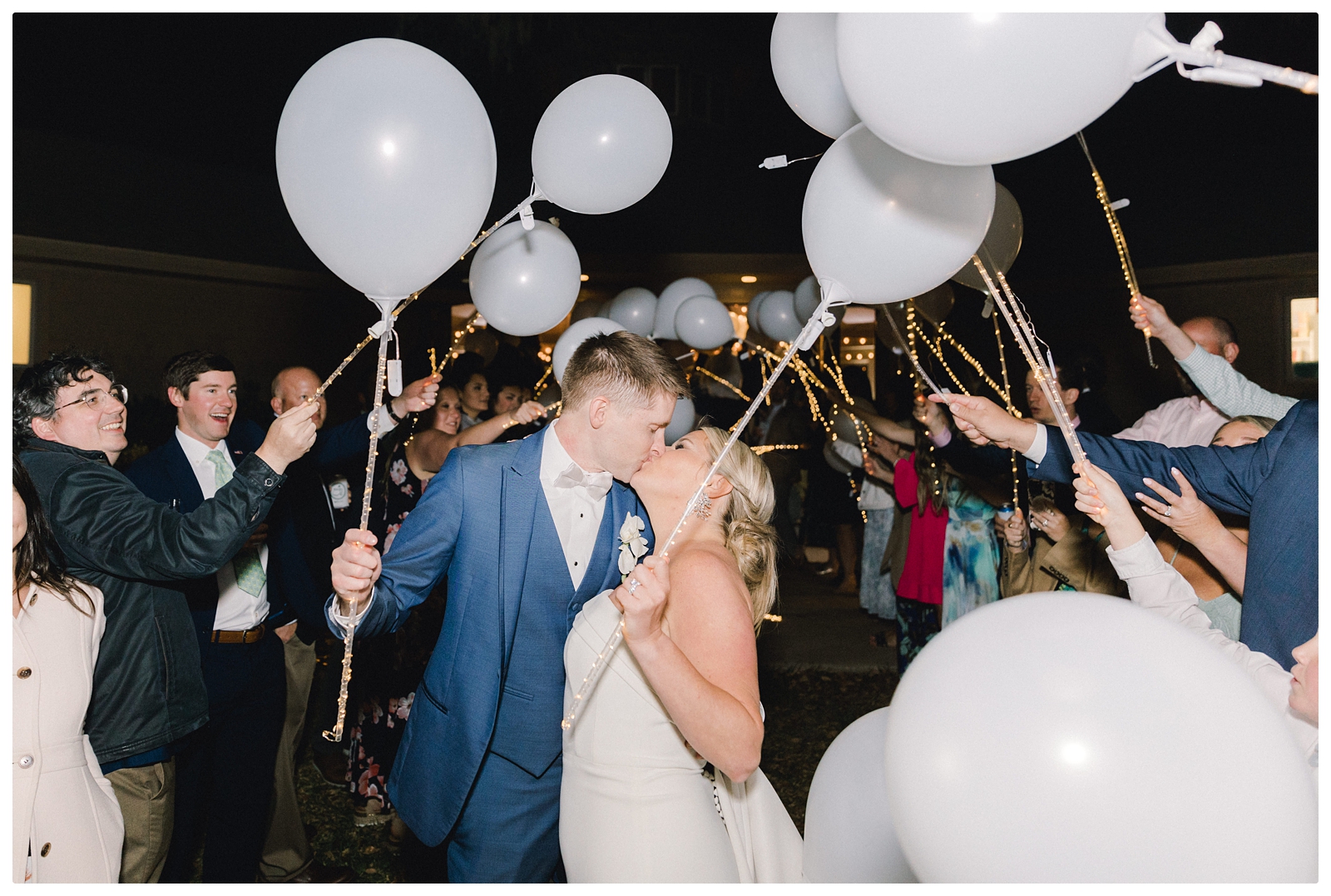 fun wedding exit with balloons